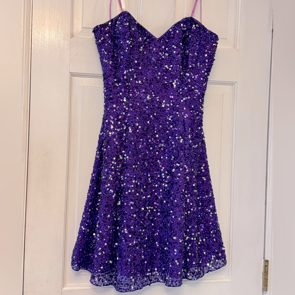 Vintage Scala Sparkling Purple Mini Dress